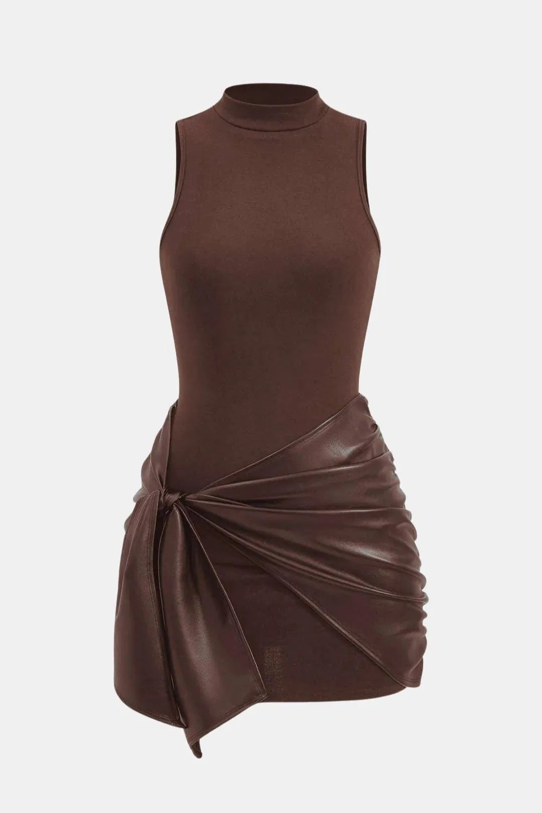 Women’s Elegant Sleeveless Mini Cocktail Dress with Tie Front