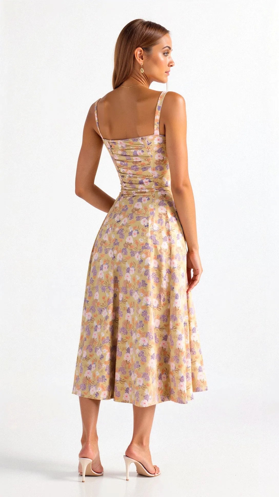 Women's Elegant Sweetheart Neckline Maxi Wedding Guest Dress with Slit