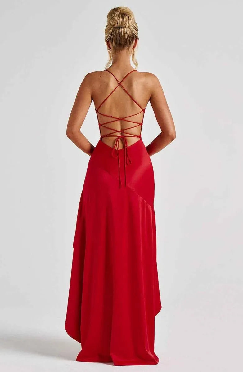 Women’s Formal Elegant Maxi Wedding Guest Dress with Slit