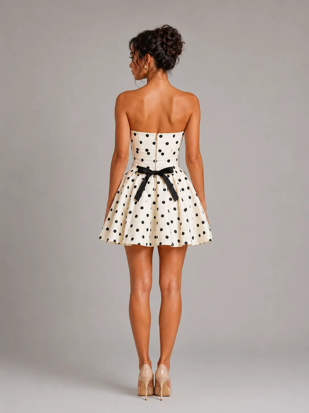 Women’s A-Line Elegant Mini Cocktail Dress with Strapless Design