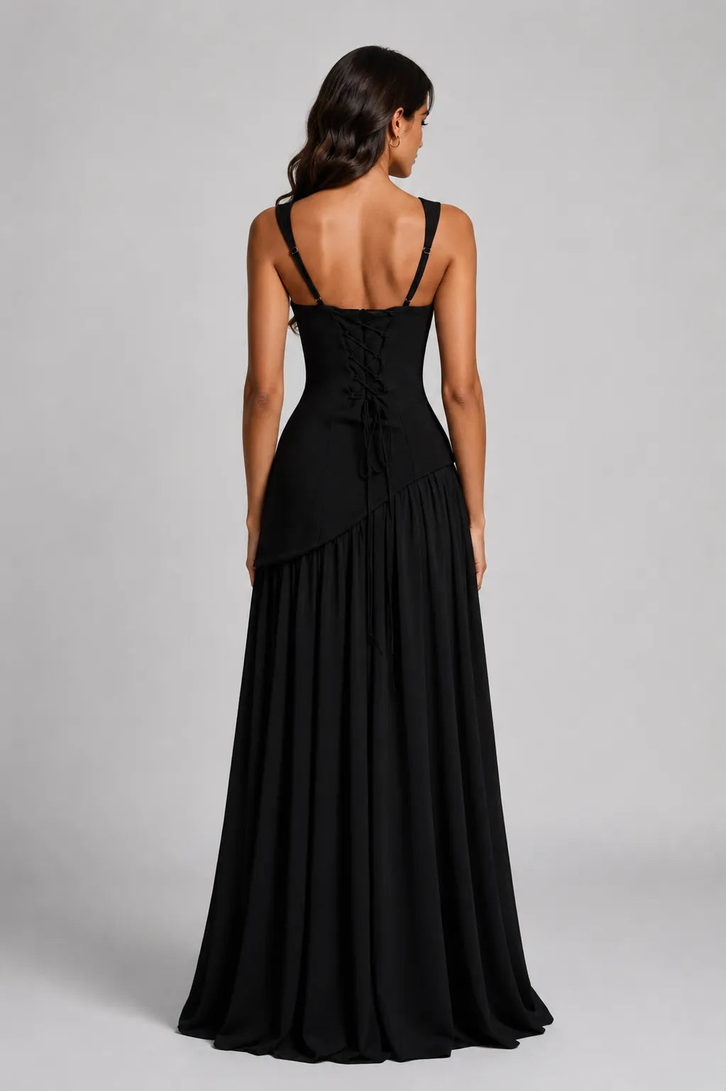 Women’s A- line Pleated Maxi Wedding Guest Dress with Scarf