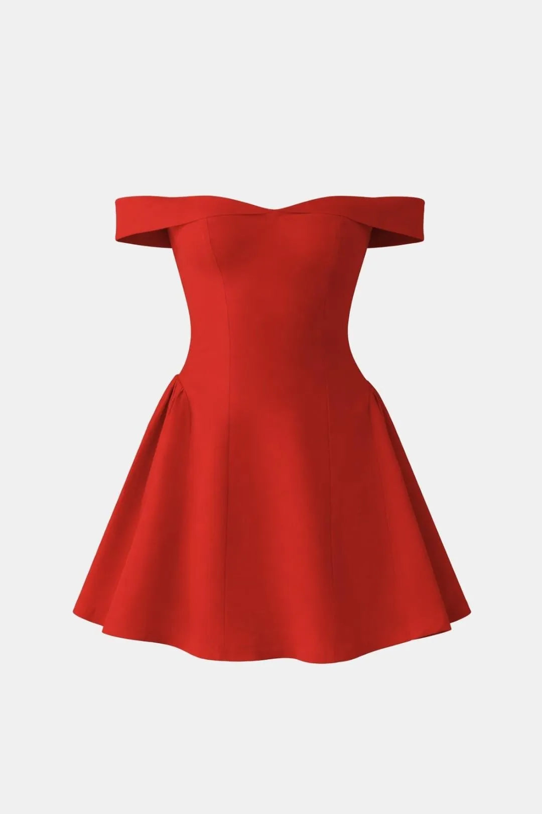 Women’s Elegant Bardot Neckline Mini Cocktail Dress with Fit and Flare