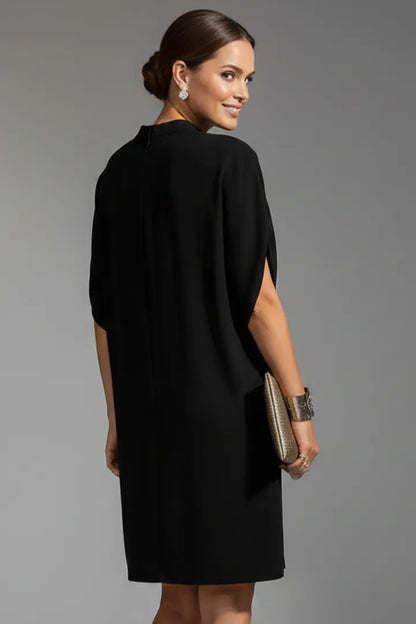 Women’s Elegant Casual Mini Wedding Guest Dress with Slit Sleeve