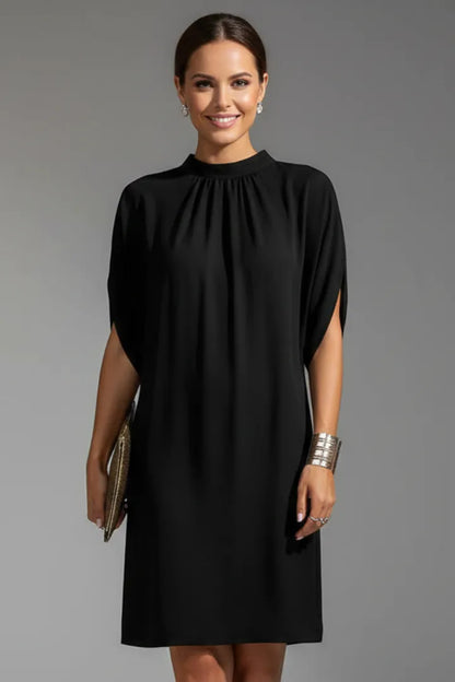 Women’s Elegant Casual Mini Wedding Guest Dress with Slit Sleeve