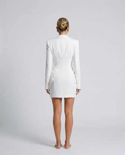 Women's Elegant Corset Mini Cocktail Dress with Long Sleeve