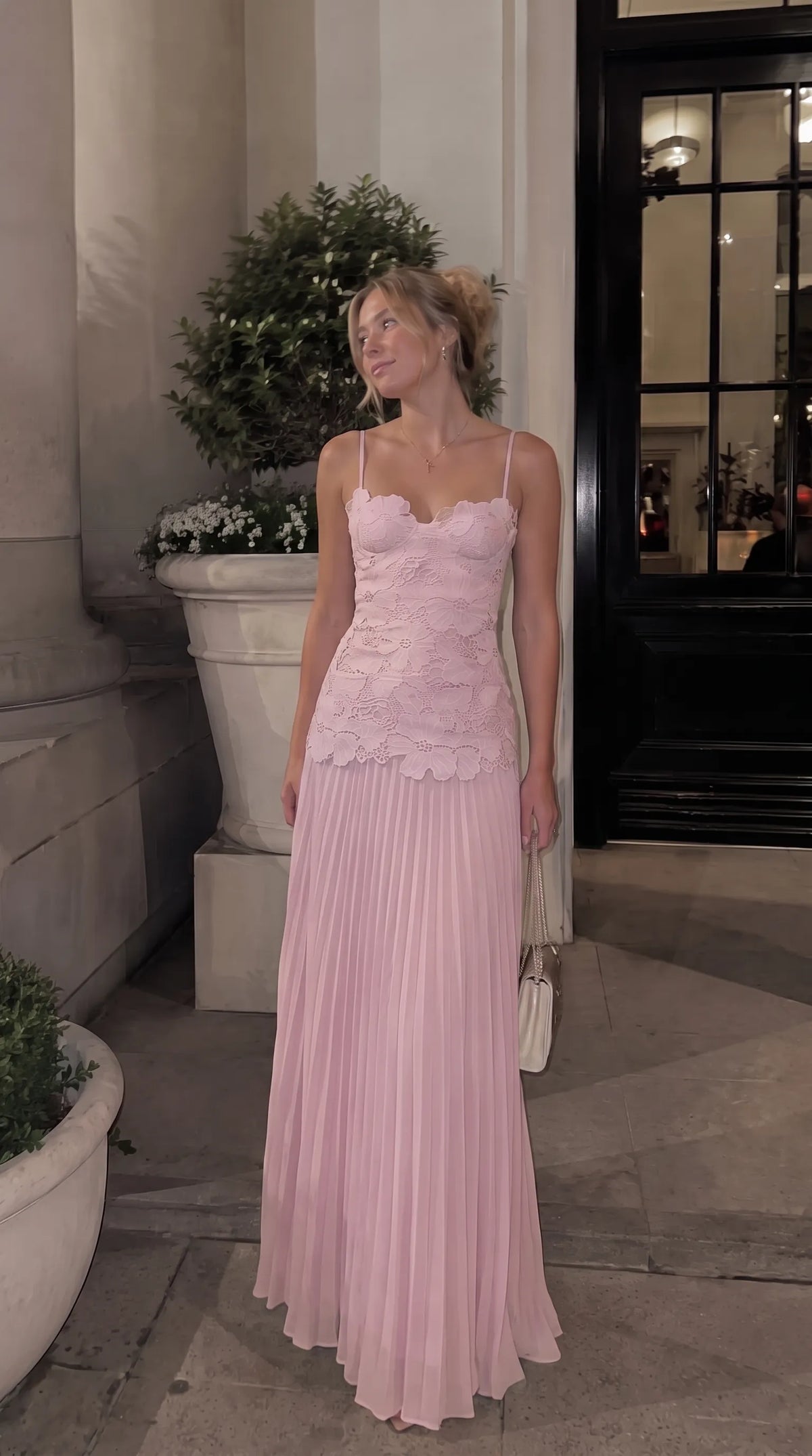 Women’s Elegant Floral Maxi Wedding Guest Dress with Sweetheart Neckline