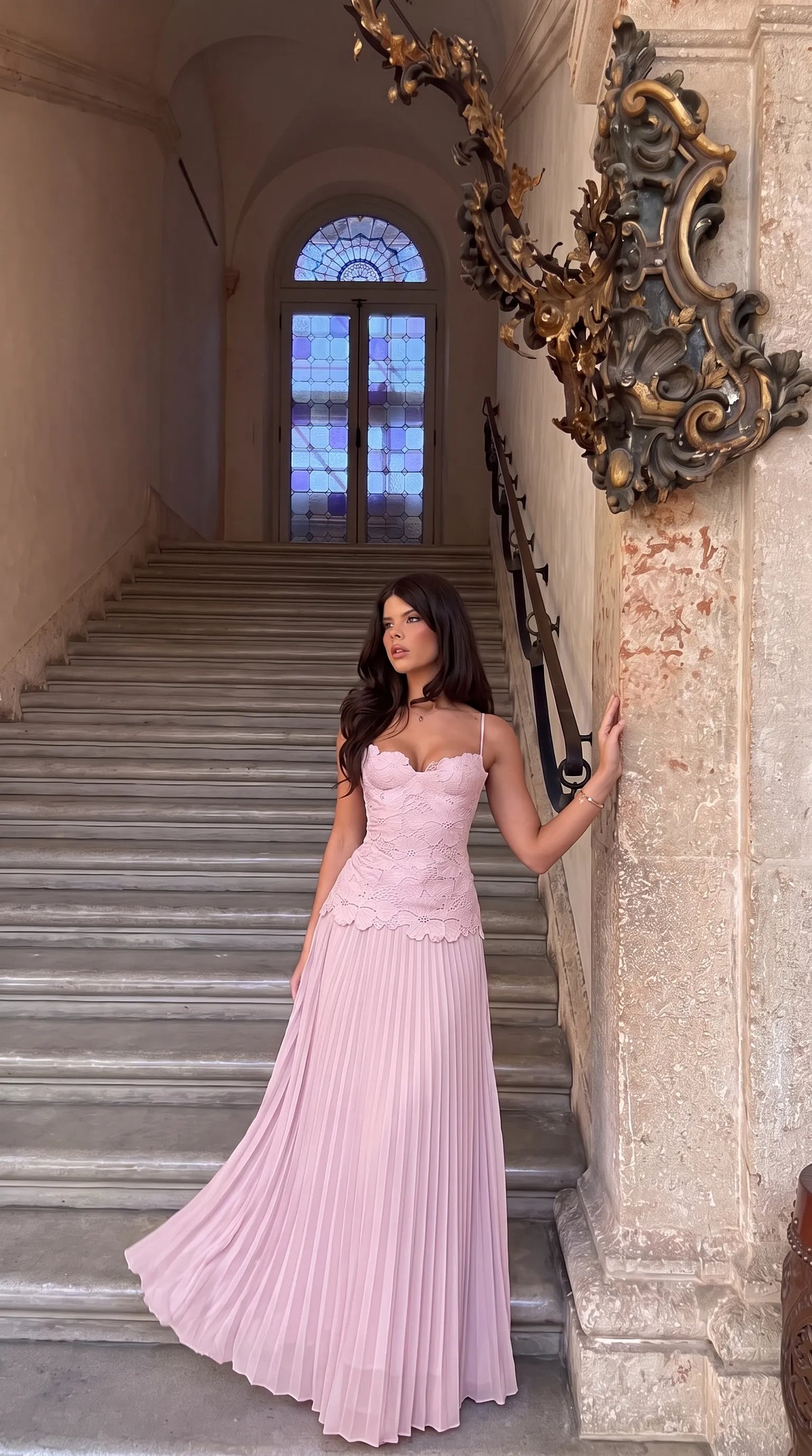 Women’s Elegant Floral Maxi Wedding Guest Dress with Sweetheart Neckline