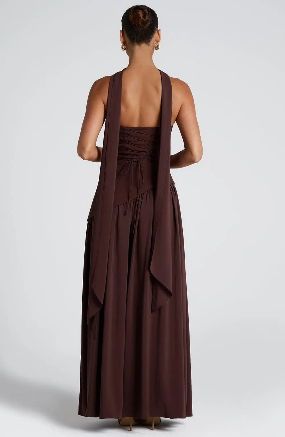 Women's Elegant Flowy Maxi Wedding Guest Dress with Slit