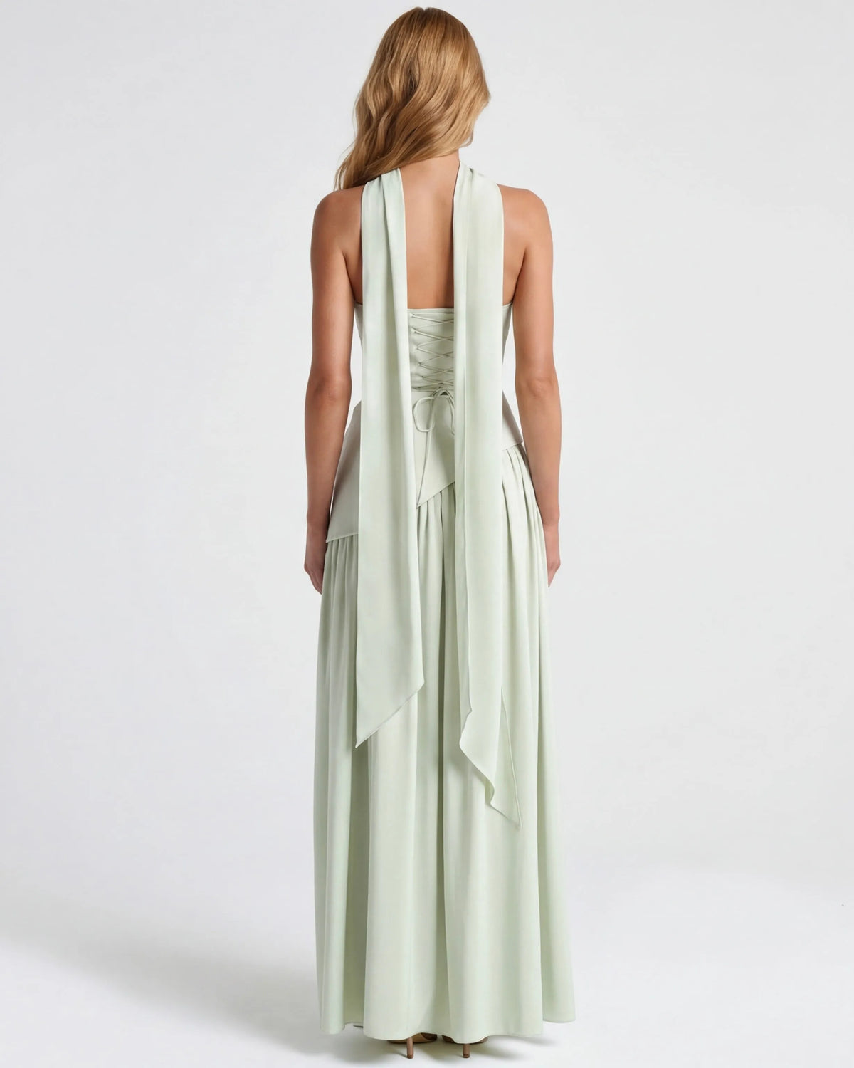 Women’s Elegant Flowy Maxi Wedding Guest Dress with Slit