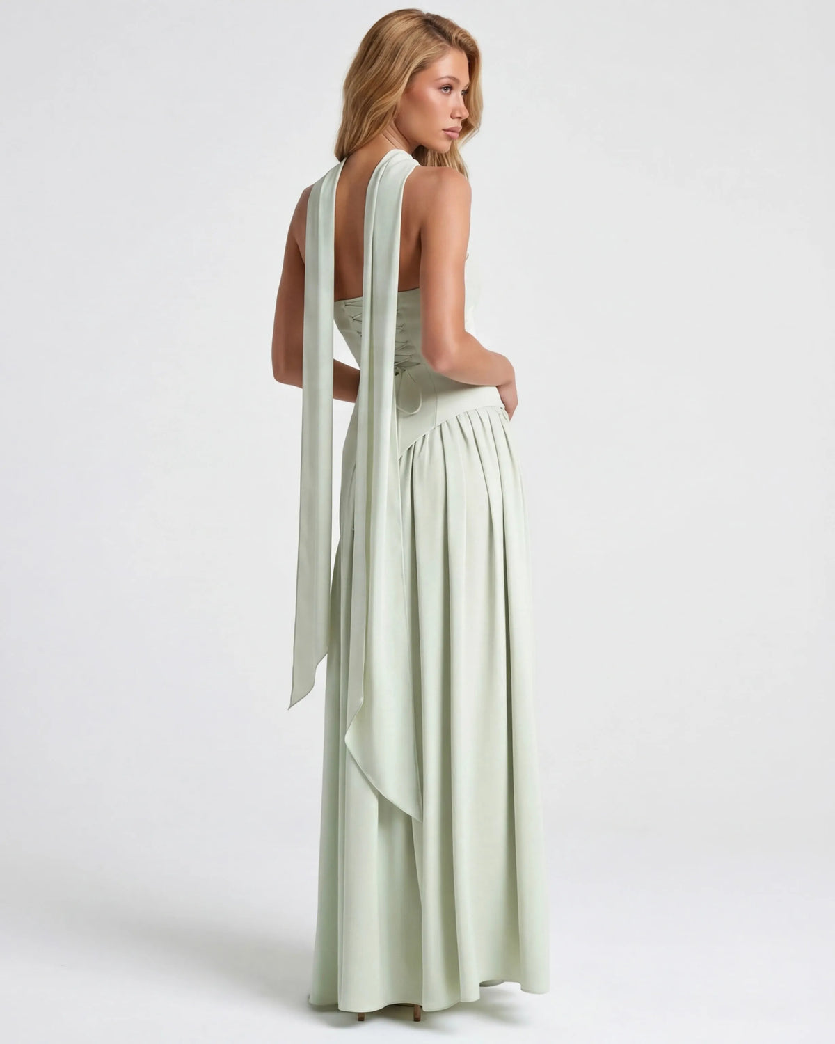 Women’s Elegant Flowy Maxi Wedding Guest Dress with Slit