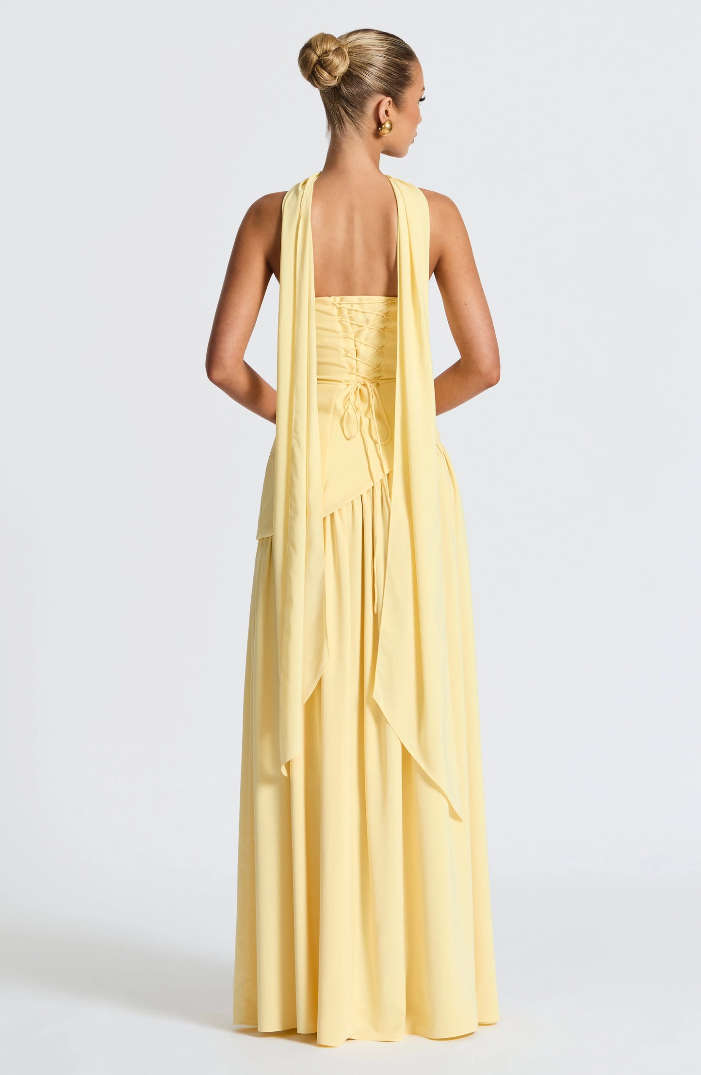 Women's Elegant Flowy Maxi Wedding Guest Dress with Slit
