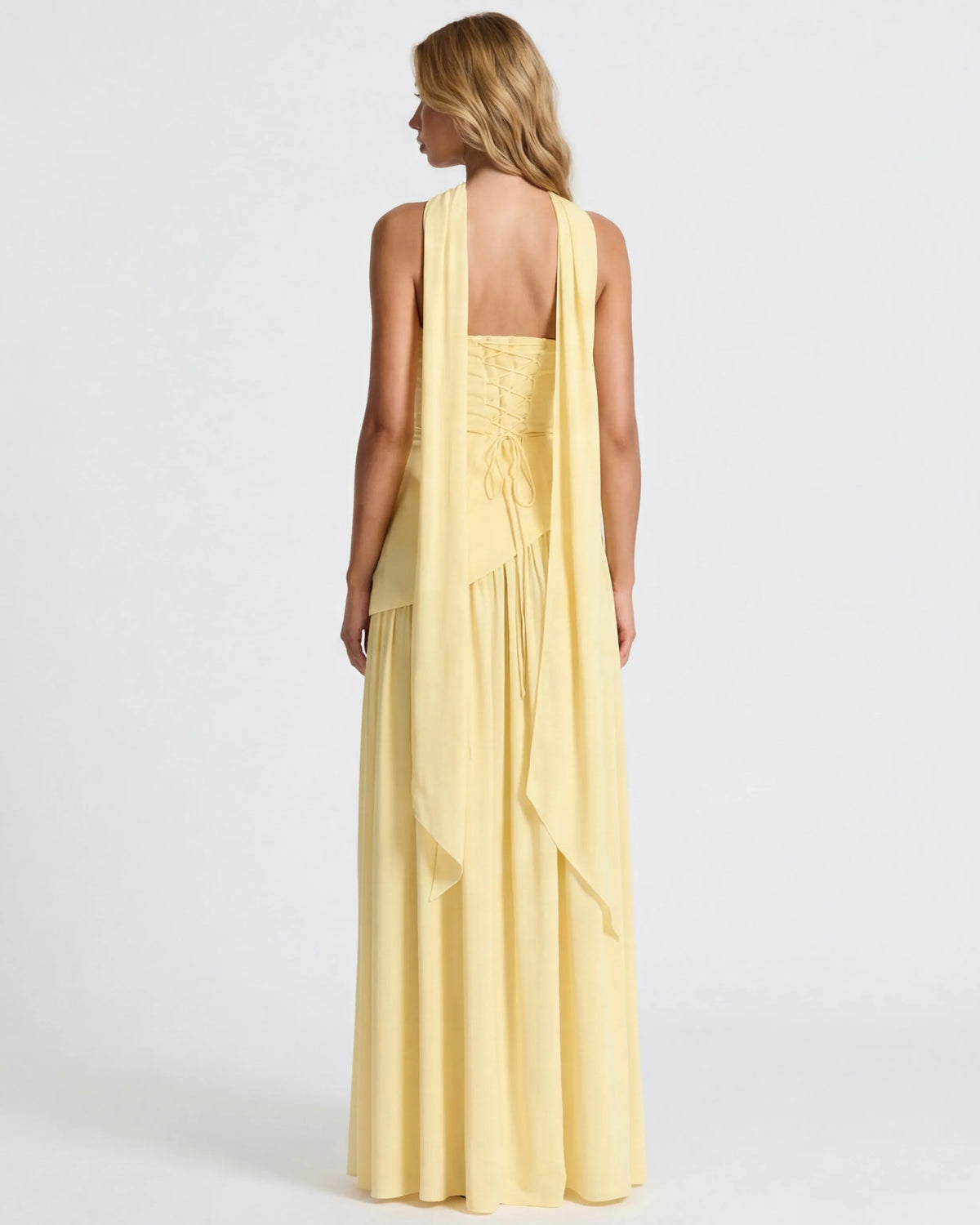 Women’s Elegant Flowy Maxi Wedding Guest Dress with Slit