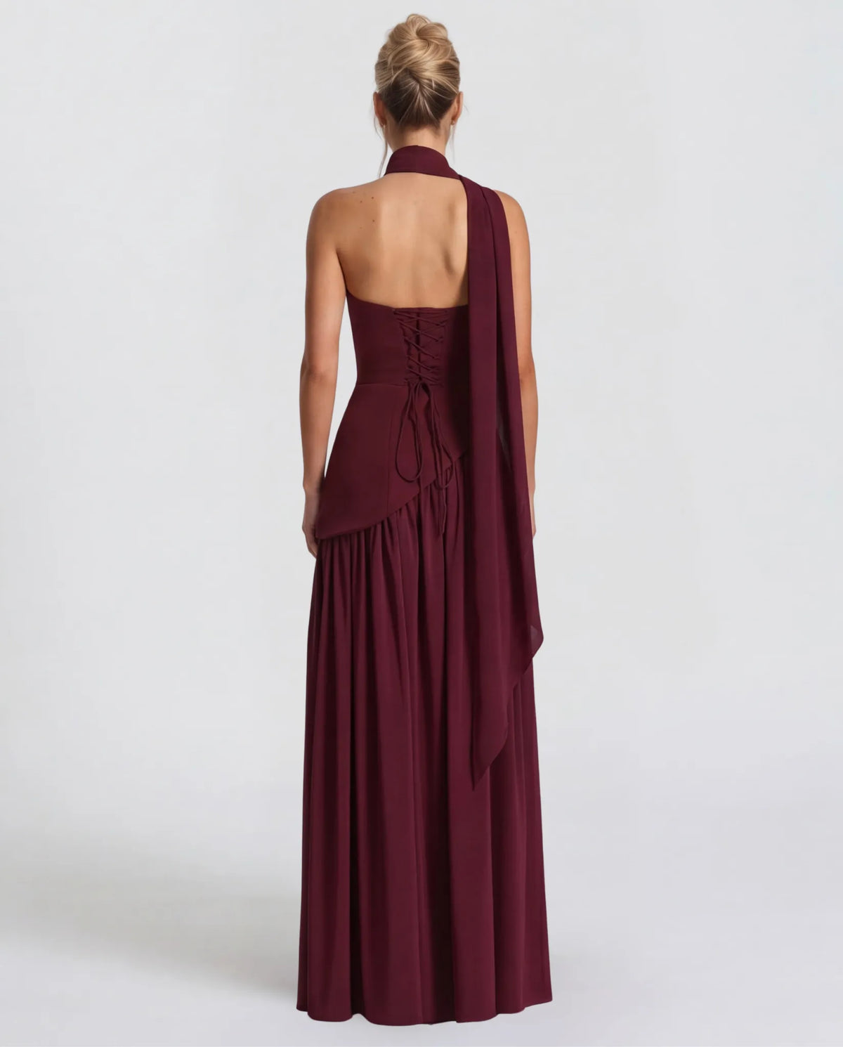 Women’s Elegant Flowy Maxi Wedding Guest Dress with Slit
