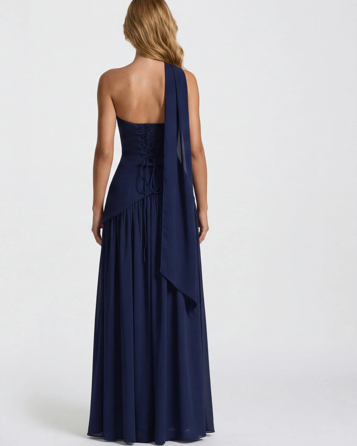 Women’s Elegant Flowy Maxi Wedding Guest Dress with Slit