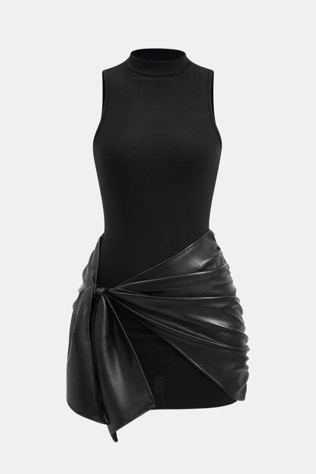 Women’s Elegant Sleeveless Mini Cocktail Dress with Tie Front
