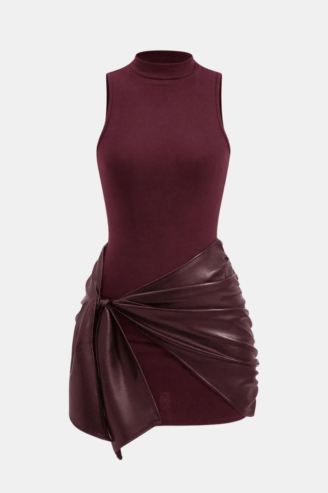 Women’s Elegant Sleeveless Mini Cocktail Dress with Tie Front