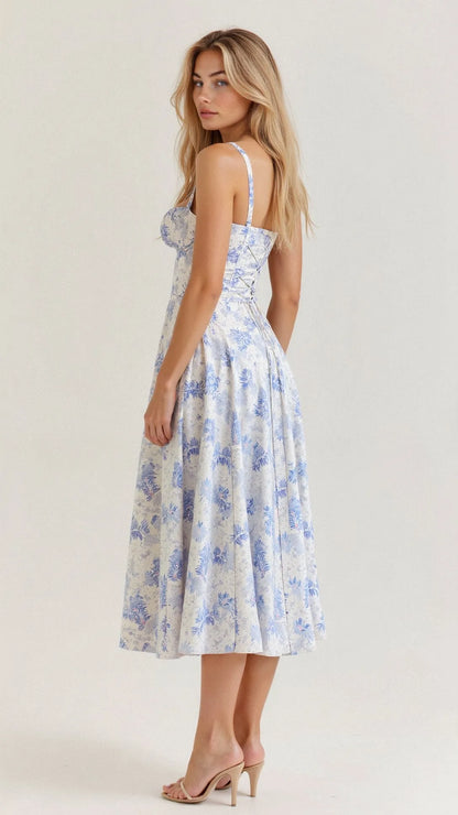 Women's Elegant Sweetheart Neckline Maxi Wedding Guest Dress with Slit