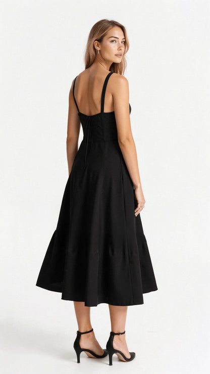 Women's Elegant Sweetheart Neckline Maxi Wedding Guest Dress with Slit