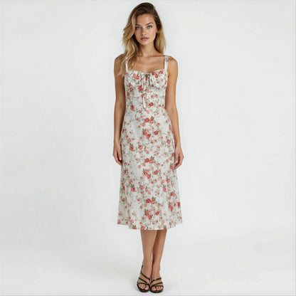 Women's Elegant Sweetheart Neckline Maxi Wedding Guest Dress with Slit