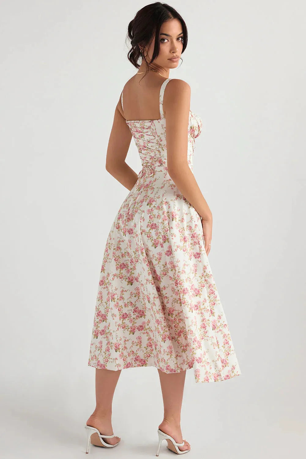 Women's Elegant Sweetheart Neckline Maxi Wedding Guest Dress with Slit