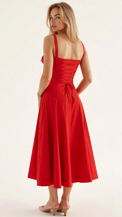 Women's Elegant Sweetheart Neckline Maxi Wedding Guest Dress with Slit