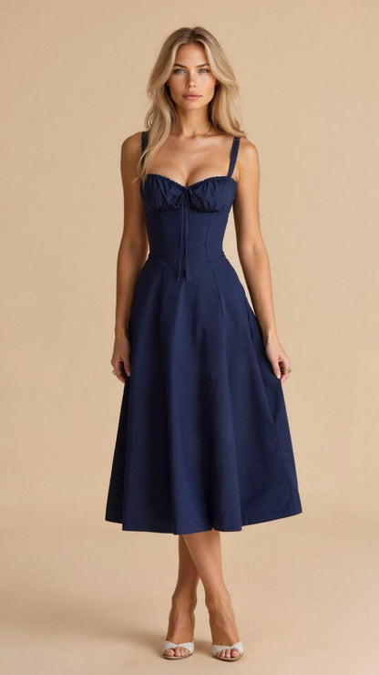 Women's Elegant Sweetheart Neckline Maxi Wedding Guest Dress with Slit