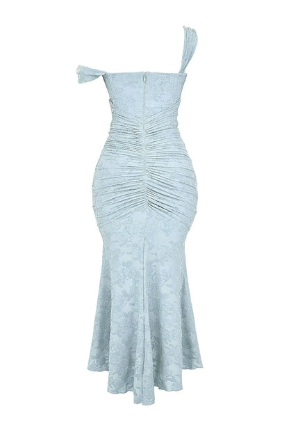 Women’s Elegant Vintage Maxi Wedding Guest Dress with Square Neck