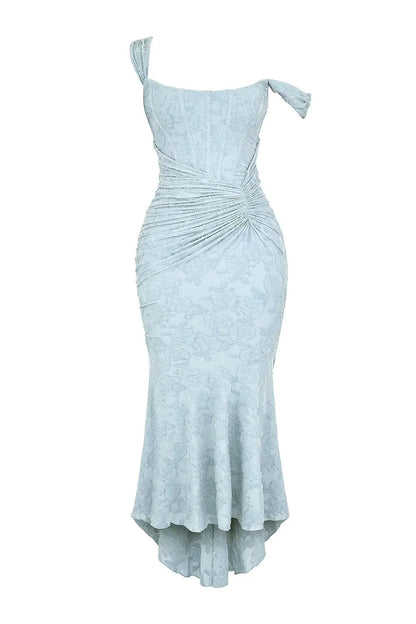 Women’s Elegant Vintage Maxi Wedding Guest Dress with Square Neck