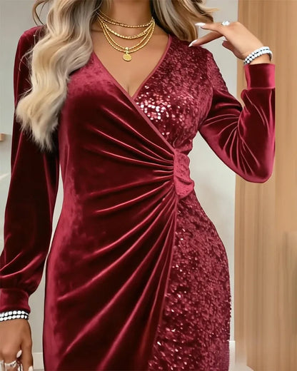 Women's Evening Mini Cocktail Dress with Ruched Detail