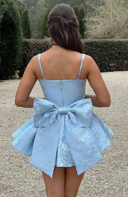 Women’s Floral Corset Mini Cocktail Dress with Bow