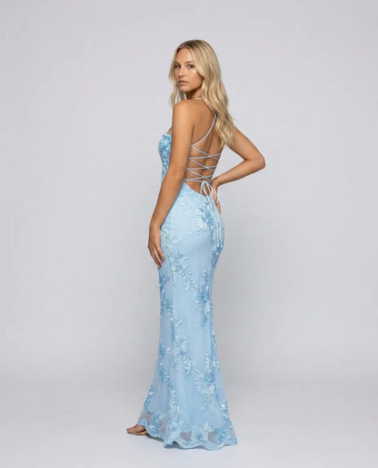 Women's Floral Elegant Maxi Wedding Guest Dress with Sweetheart Neckline