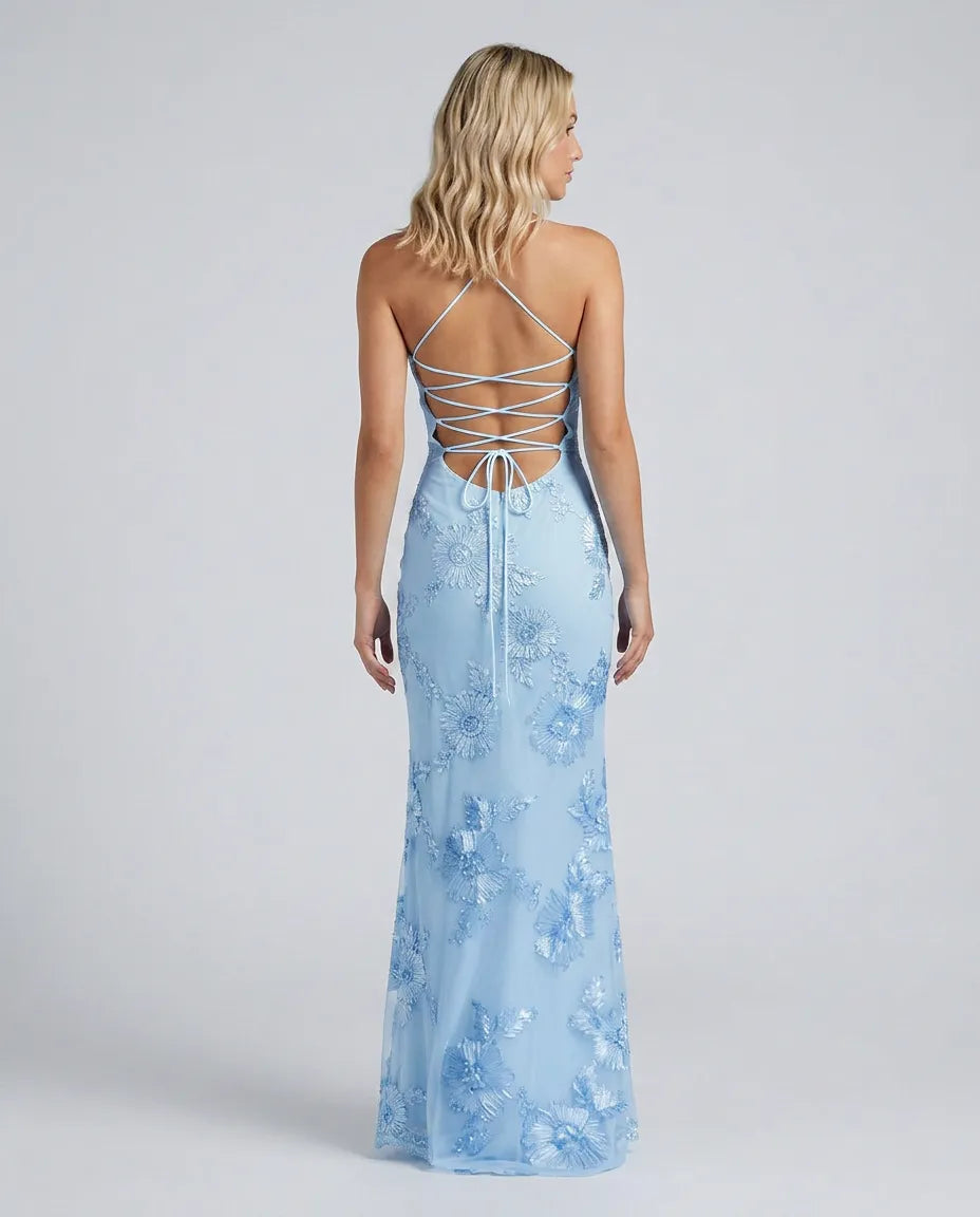 Women's Floral Elegant Maxi Wedding Guest Dress with Sweetheart Neckline