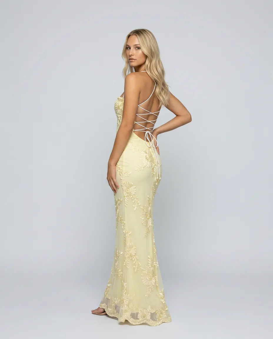 Women's Floral Elegant Maxi Wedding Guest Dress with Sweetheart Neckline