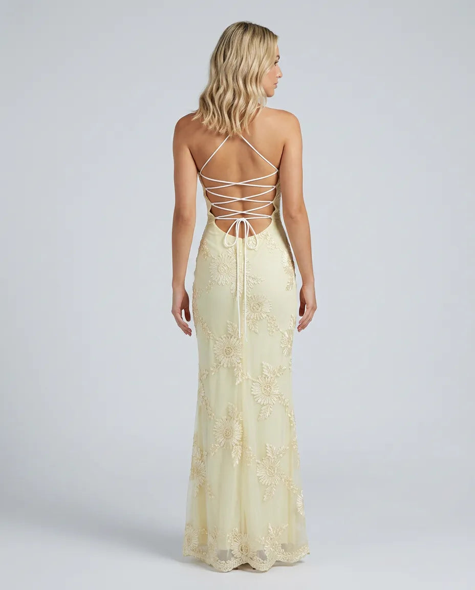 Women's Floral Elegant Maxi Wedding Guest Dress with Sweetheart Neckline
