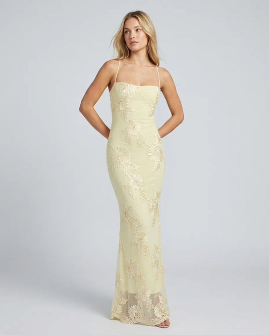 Women's Floral Elegant Maxi Wedding Guest Dress with Sweetheart Neckline
