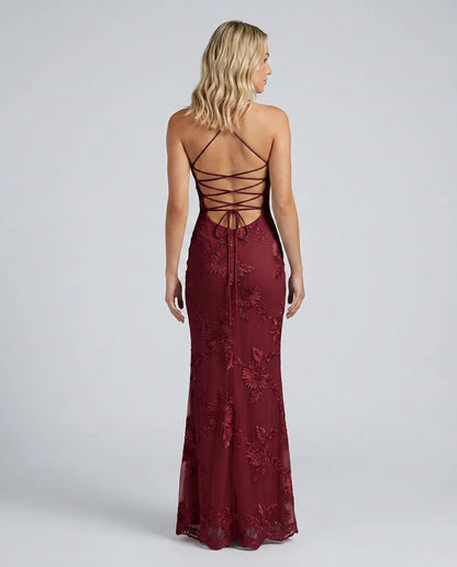 Women's Floral Elegant Maxi Wedding Guest Dress with Sweetheart Neckline