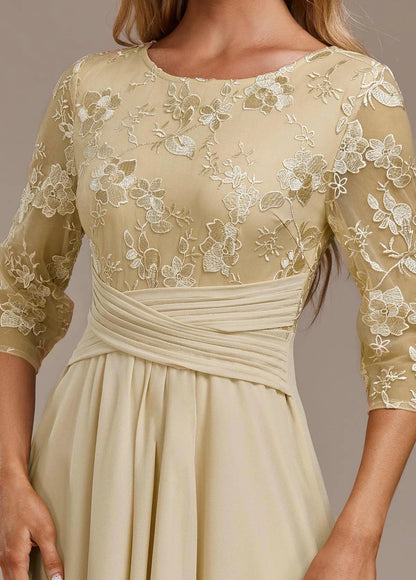 Women’s Floral Elegant Midi Wedding Guest Dress with Ruched Waist