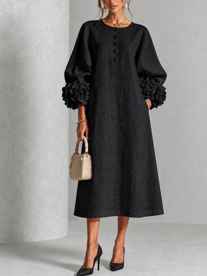 Women's Formal Casual Mini Cocktail Dress with Button-Up