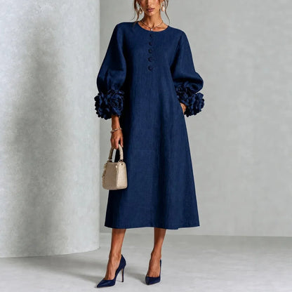 Women's Formal Casual Mini Cocktail Dress with Button-Up