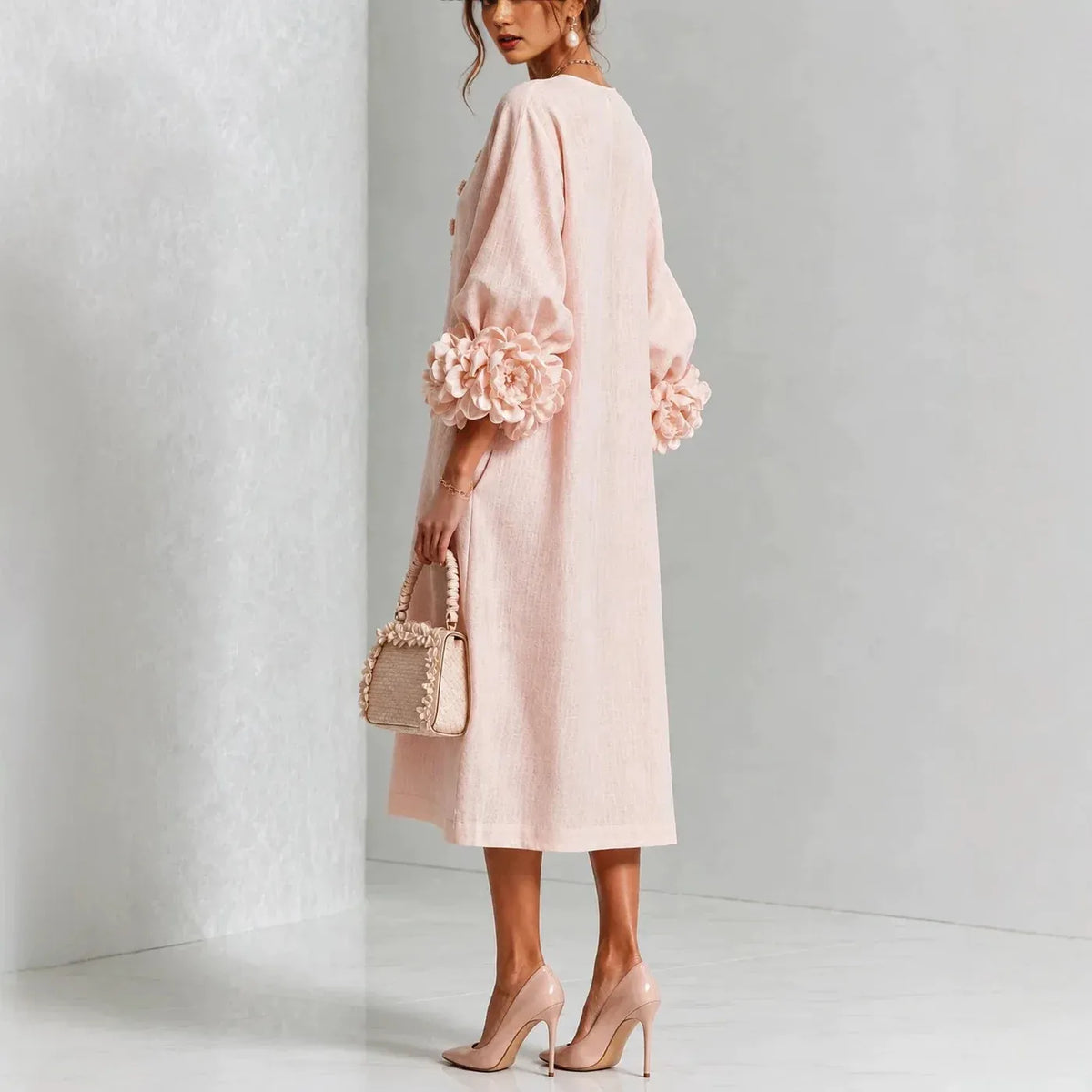 Women's Formal Casual Mini Cocktail Dress with Button-Up