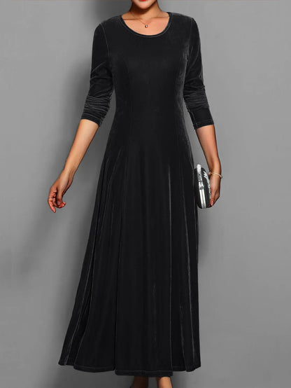 Women's Formal Classy Maxi Wedding Guest Dress with Long Sleeve
