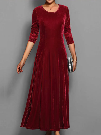 Women's Formal Classy Maxi Wedding Guest Dress with Long Sleeve
