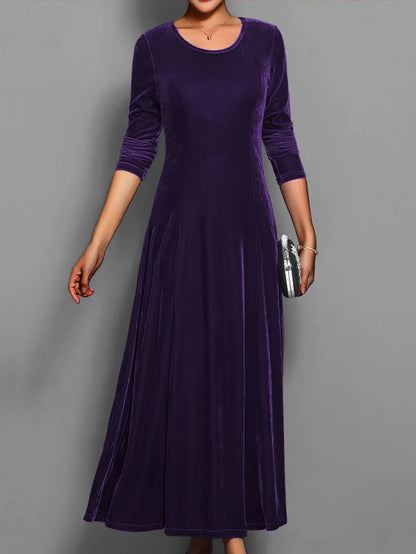 Women's Formal Classy Maxi Wedding Guest Dress with Long Sleeve