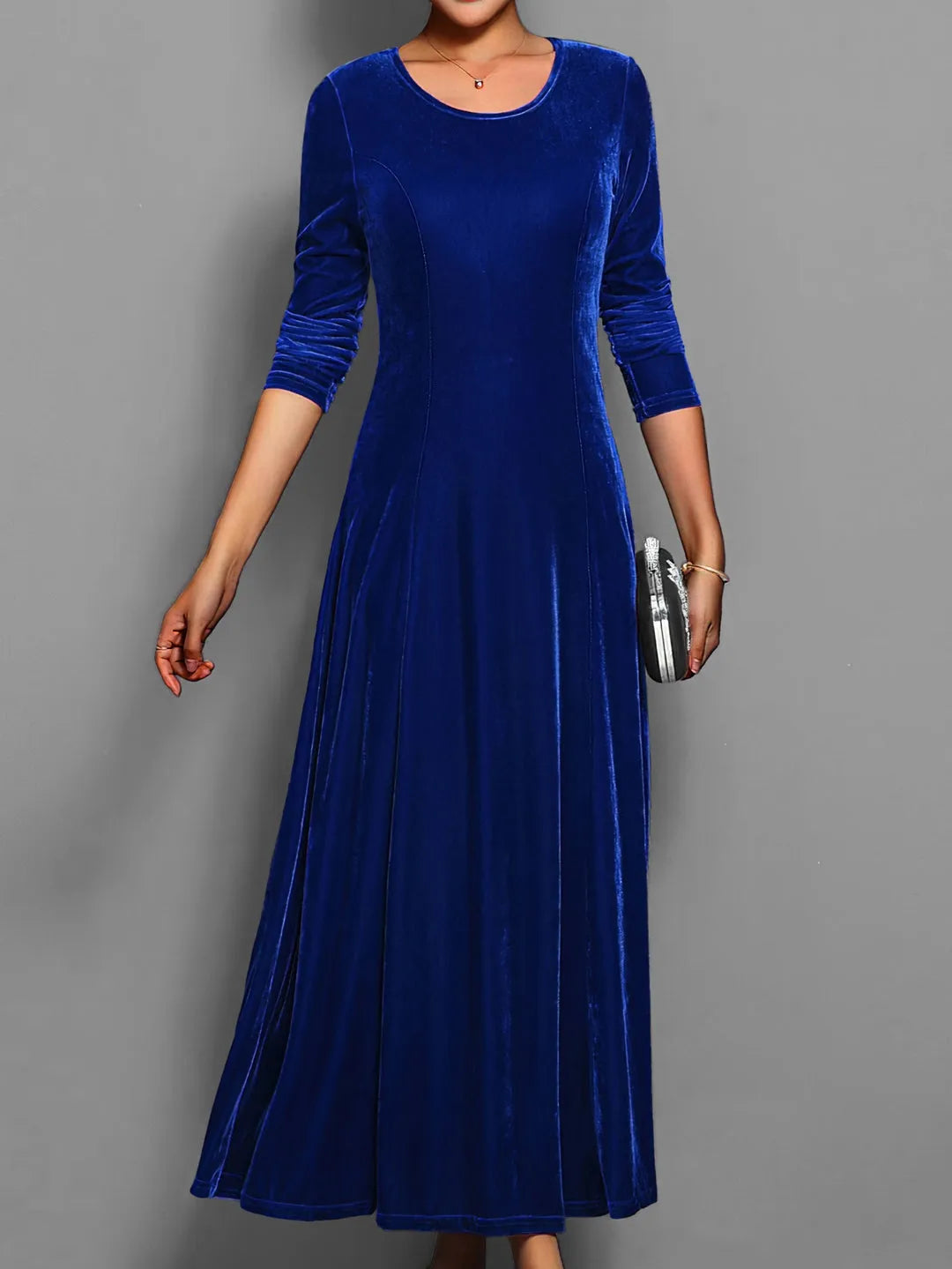 Women's Formal Classy Maxi Wedding Guest Dress with Long Sleeve