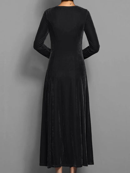 Women's Formal Classy Maxi Wedding Guest Dress with Long Sleeve
