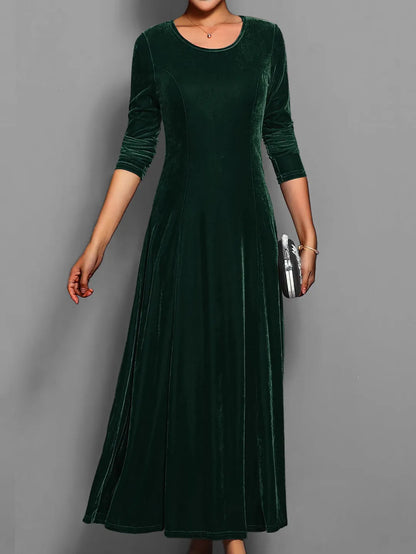 Women's Formal Classy Maxi Wedding Guest Dress with Long Sleeve
