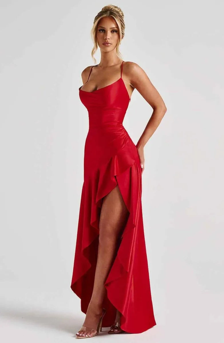 Women’s Formal Elegant Maxi Wedding Guest Dress with Slit