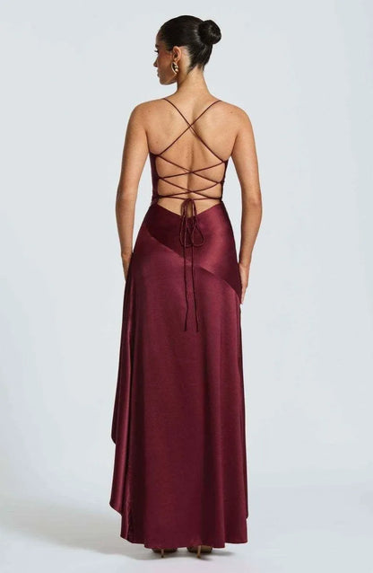 Women’s Formal Elegant Maxi Wedding Guest Dress with Slit