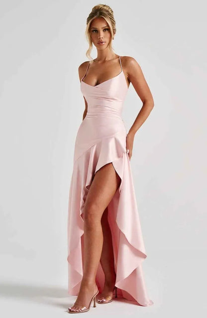 Women’s Formal Elegant Maxi Wedding Guest Dress with Slit