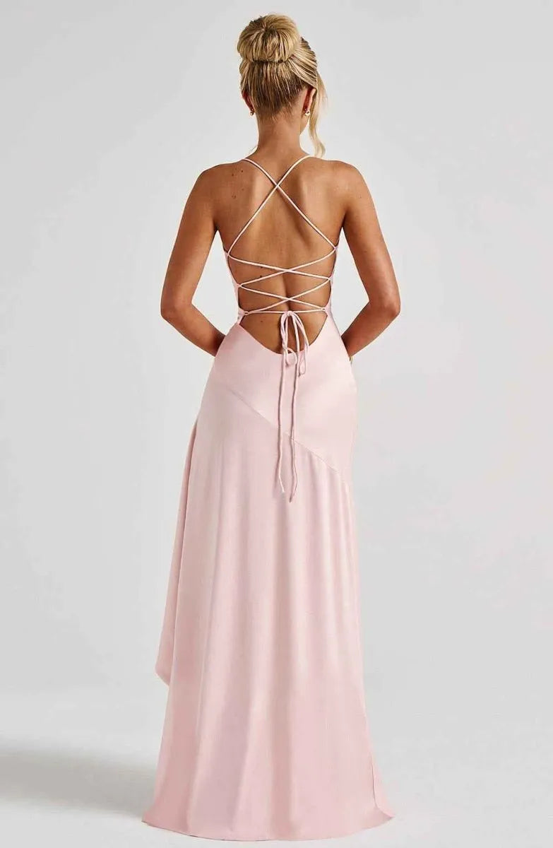 Women’s Formal Elegant Maxi Wedding Guest Dress with Slit